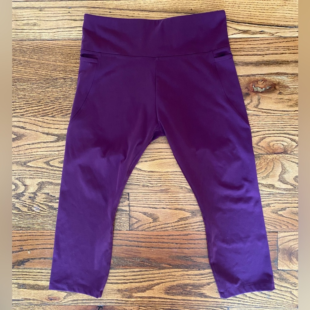 Lorna Jane 7/8 Amy “Plum” Burgundy Leggings - Size M
